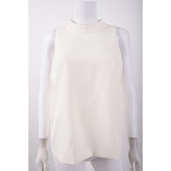 Milly Womans Daphne Cady Blouse Shirt Top Size L Off White Ecru Tie Back Bow nwt - Picture 2 of 7